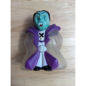 Dracula Vampire plastic Bank Vintage Halloween clear purple green unbranded 5"